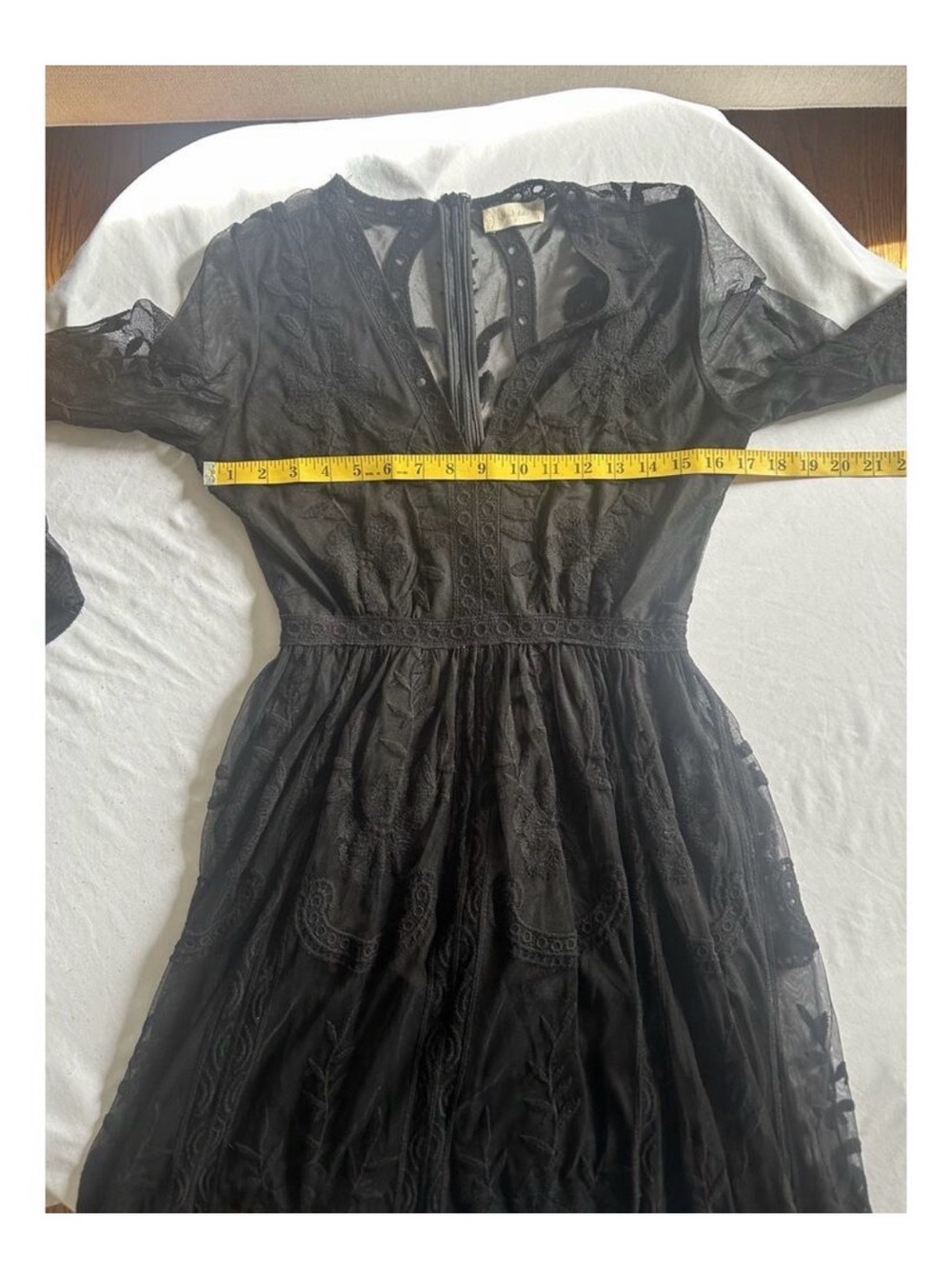 Altar'd State Black Sheer Lace Maxi Dress with V-Neck - Picture 8 of 11